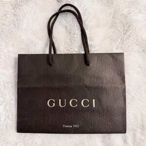 Gucci Dark Brown Logo Small Gift Bag 9x6 inches